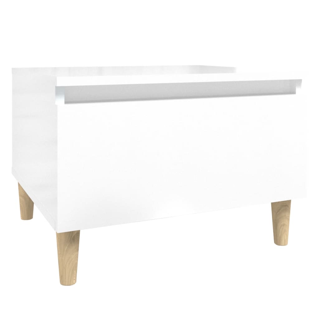 Tavolino Bianco Lucido 50x46x35 cm in Legno Multistrato cod mxl 26981