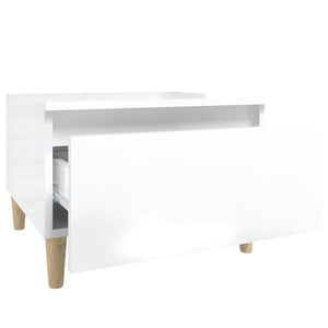 Tavolino Bianco Lucido 50x46x35 cm in Legno Multistrato cod mxl 26981