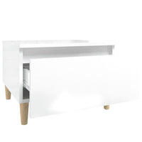 Tavolini 2pz Bianco Lucido 50x46x35 cm in Legno Multistrato 819505