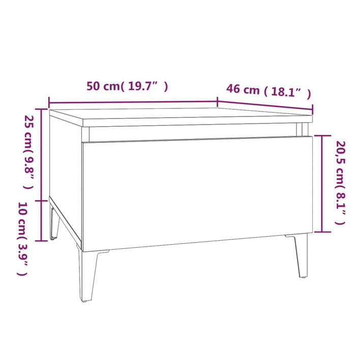 Tavolino Nero 50x46x35 cm in Legno Multistrato cod mxl 26604