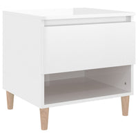 Comodino Bianco Lucido 50x46x50 cm in Legno Multistrato cod mxl 30022