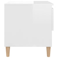 Comodino Bianco Lucido 50x46x50 cm in Legno Multistrato cod mxl 30022