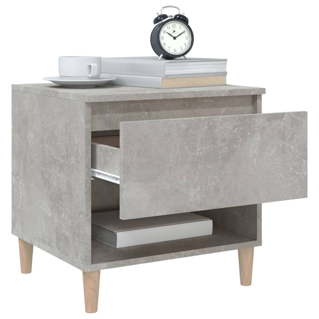 Comodino Grigio Cemento 50x46x50 cm in Legno Multistrato cod mxl 30278