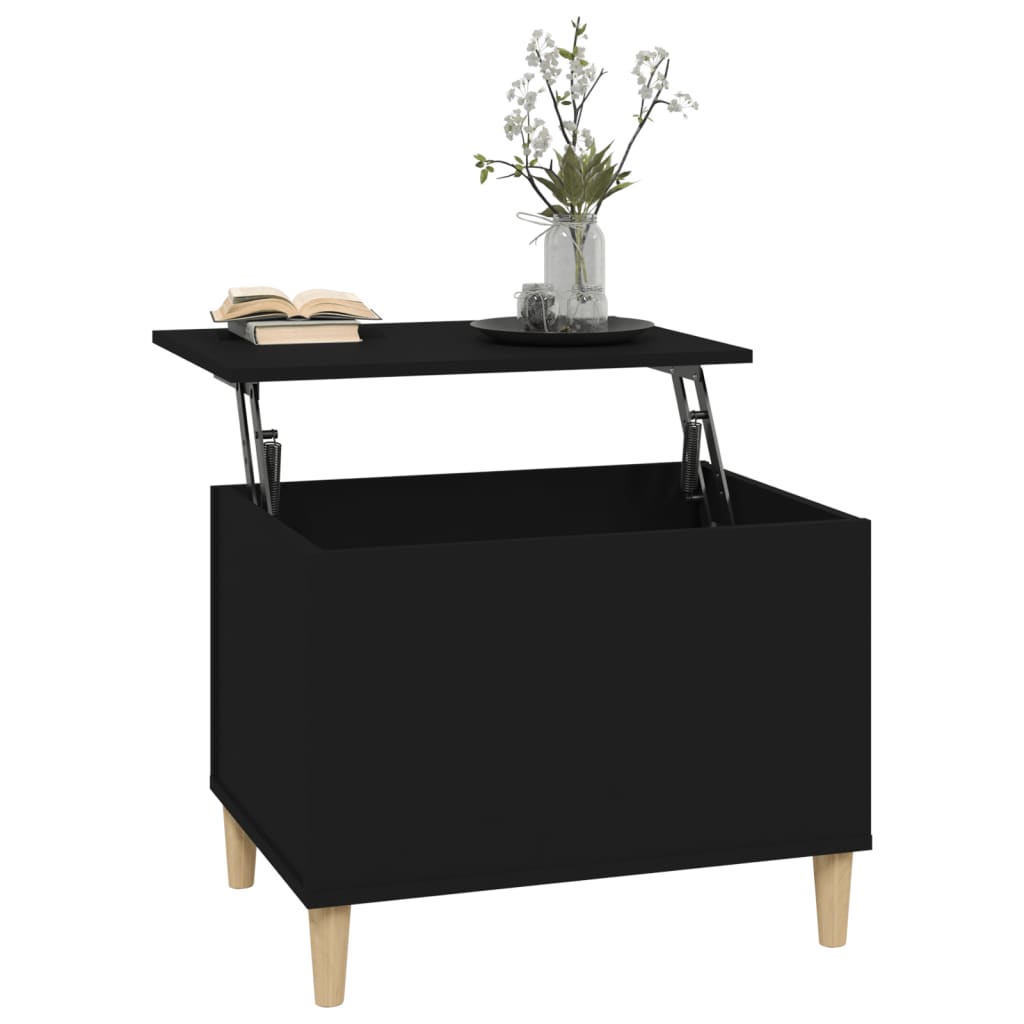 Tavolino da Salotto Nero 60x44,5x45 cm in Legno Multistrato 819565