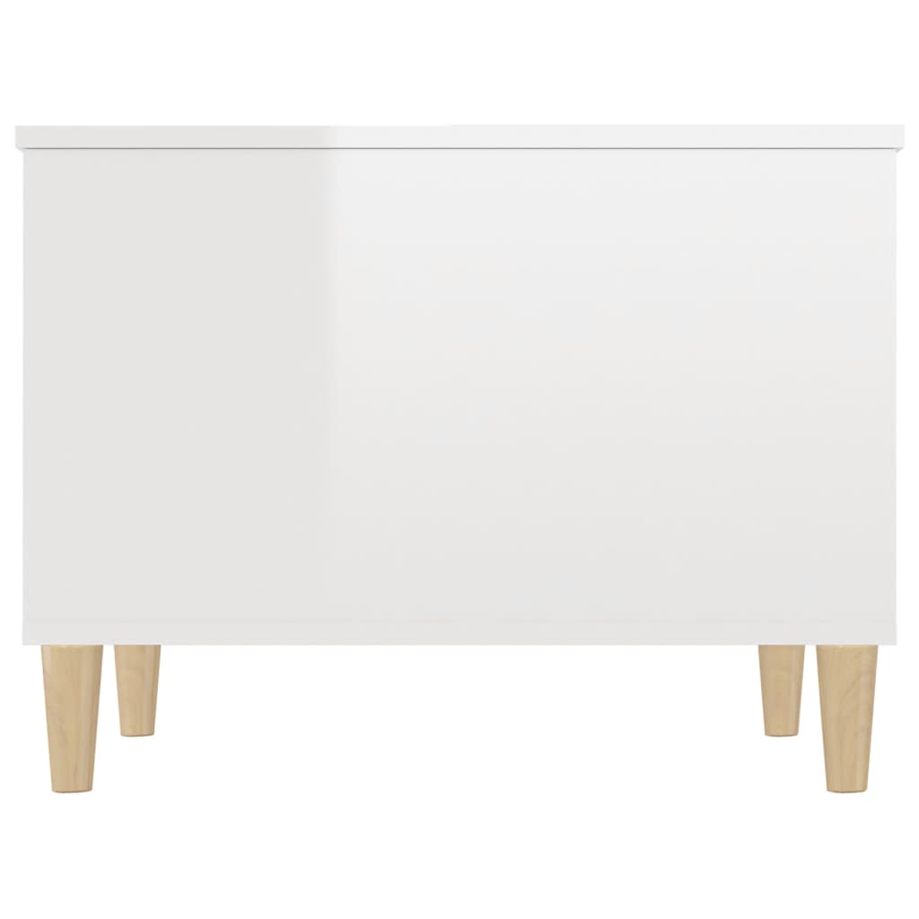 Tavolino Salotto Bianco Lucido 60x44,5x45 cm Legno Multistrato cod mxl 16672