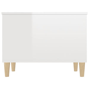 Tavolino Salotto Bianco Lucido 60x44,5x45 cm Legno Multistrato cod mxl 16672