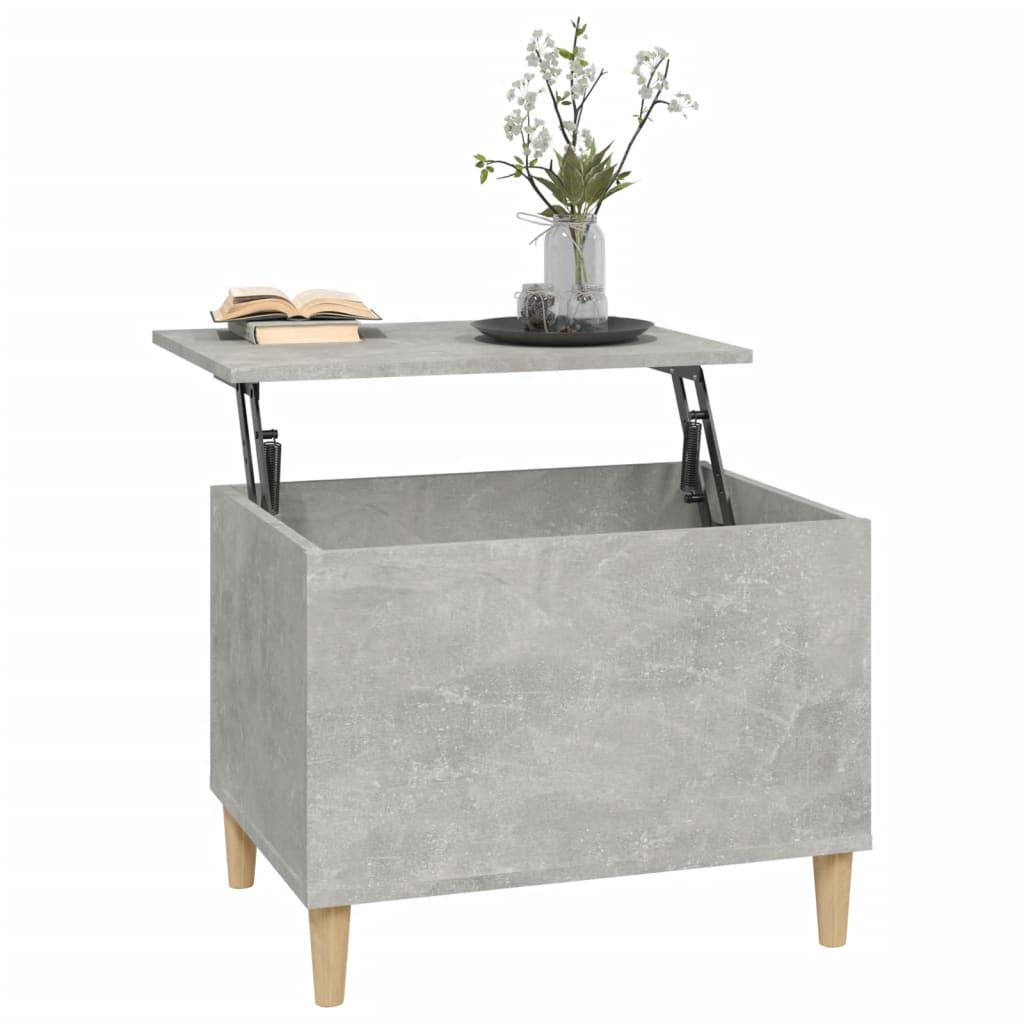 Tavolino Salotto Grigio Cemento 60x44,5x45 cm Legno Multistrato