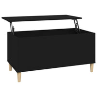 Tavolino da Salotto Nero 90x44,5x45 cm in Legno Multistrato 819581