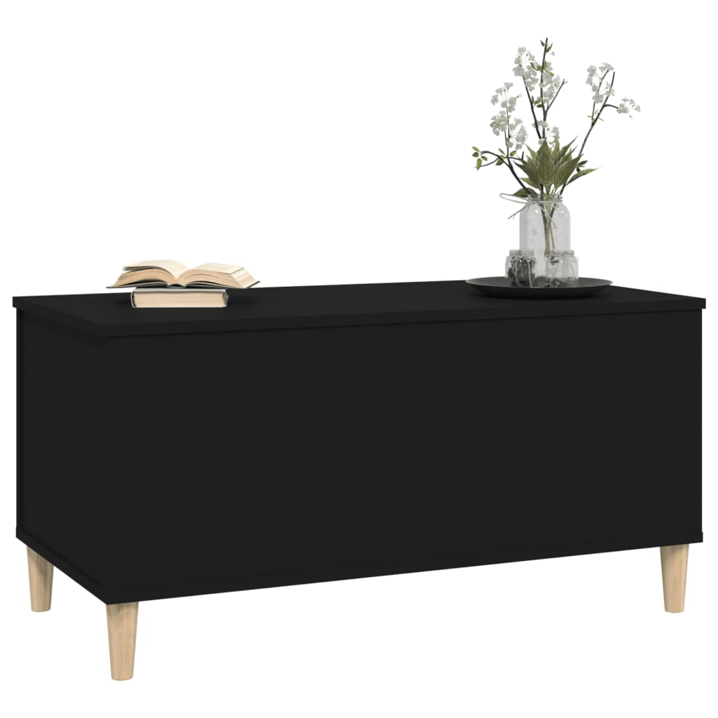 Tavolino da Salotto Nero 90x44,5x45 cm in Legno Multistrato 819581