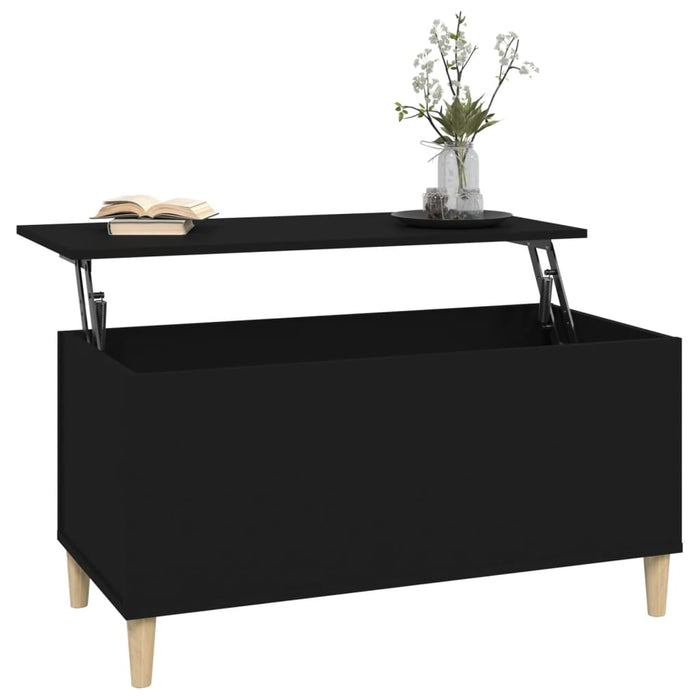 Tavolino da Salotto Nero 90x44,5x45 cm in Legno Multistrato 819581