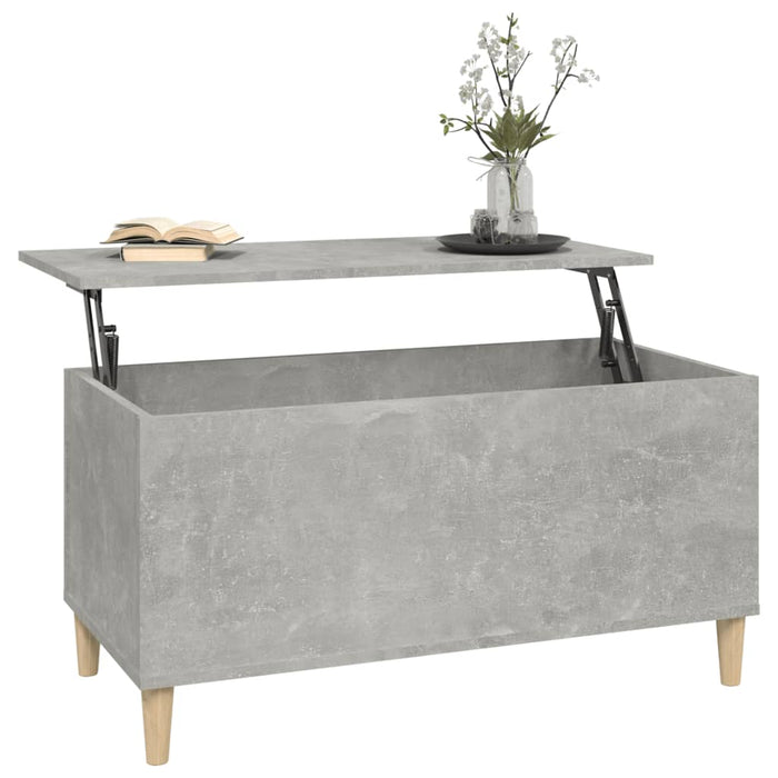 Tavolino Salotto Grigio Cemento 90x44,5x45 cm Legno Multistrato 819584