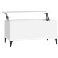 Tavolino da Salotto Bianco 90x44,5x45 cm in Legno Multistrato