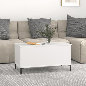 Tavolino da Salotto Bianco 90x44,5x45 cm in Legno Multistrato