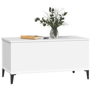 Tavolino da Salotto Bianco 90x44,5x45 cm in Legno Multistrato