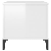 Tavolino Salotto Bianco Lucido 90x44,5x45 cm Legno Multistrato 819590