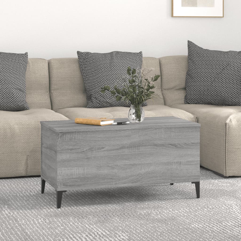 Tavolino Salotto Grigio Sonoma 90x44,5x45 cm Legno Multistrato cod mxl 26862