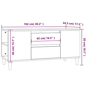 Mobile Porta TV Bianco 102x44,5x50 cm in Legno Multistrato cod mxl 19900