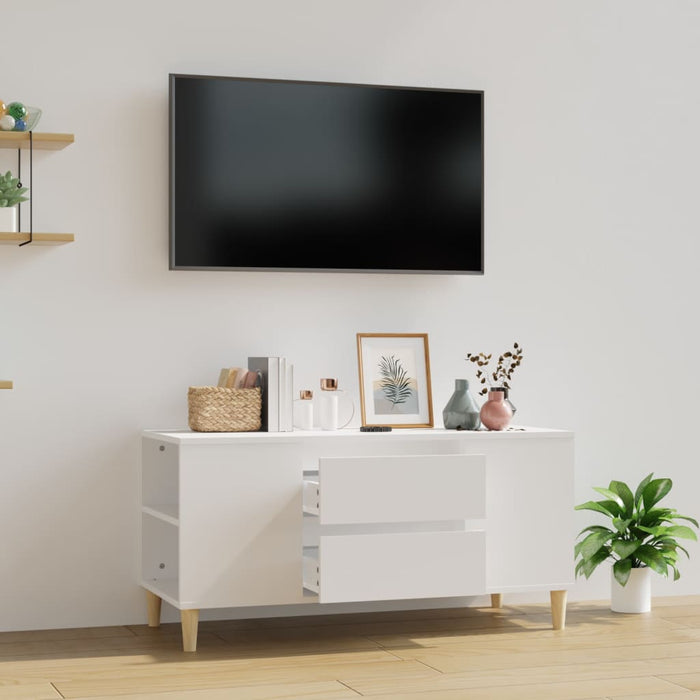 Mobile Porta TV Bianco 102x44,5x50 cm in Legno Multistrato cod mxl 19900