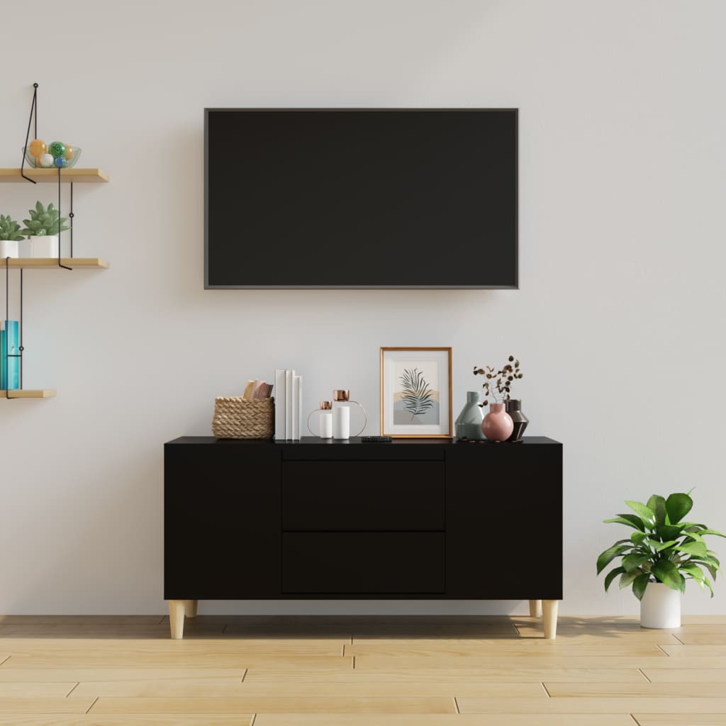 Mobile Porta TV Nero 102x44,5x50 cm in Legno Multistrato cod mxl 27785