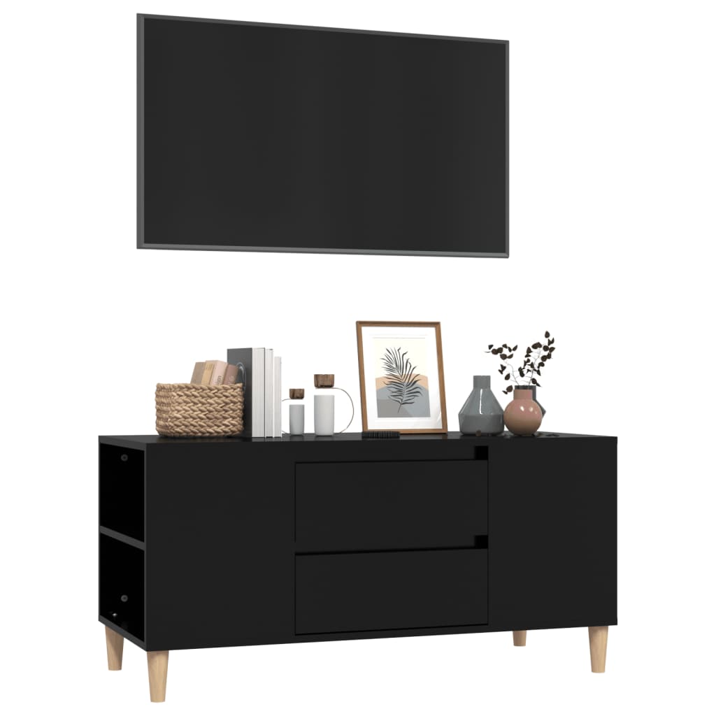 Mobile Porta TV Nero 102x44,5x50 cm in Legno Multistrato cod 12275