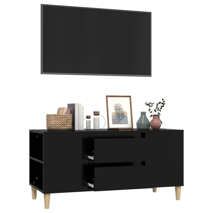 Mobile Porta TV Nero 102x44,5x50 cm in Legno Multistrato cod mxl 27785