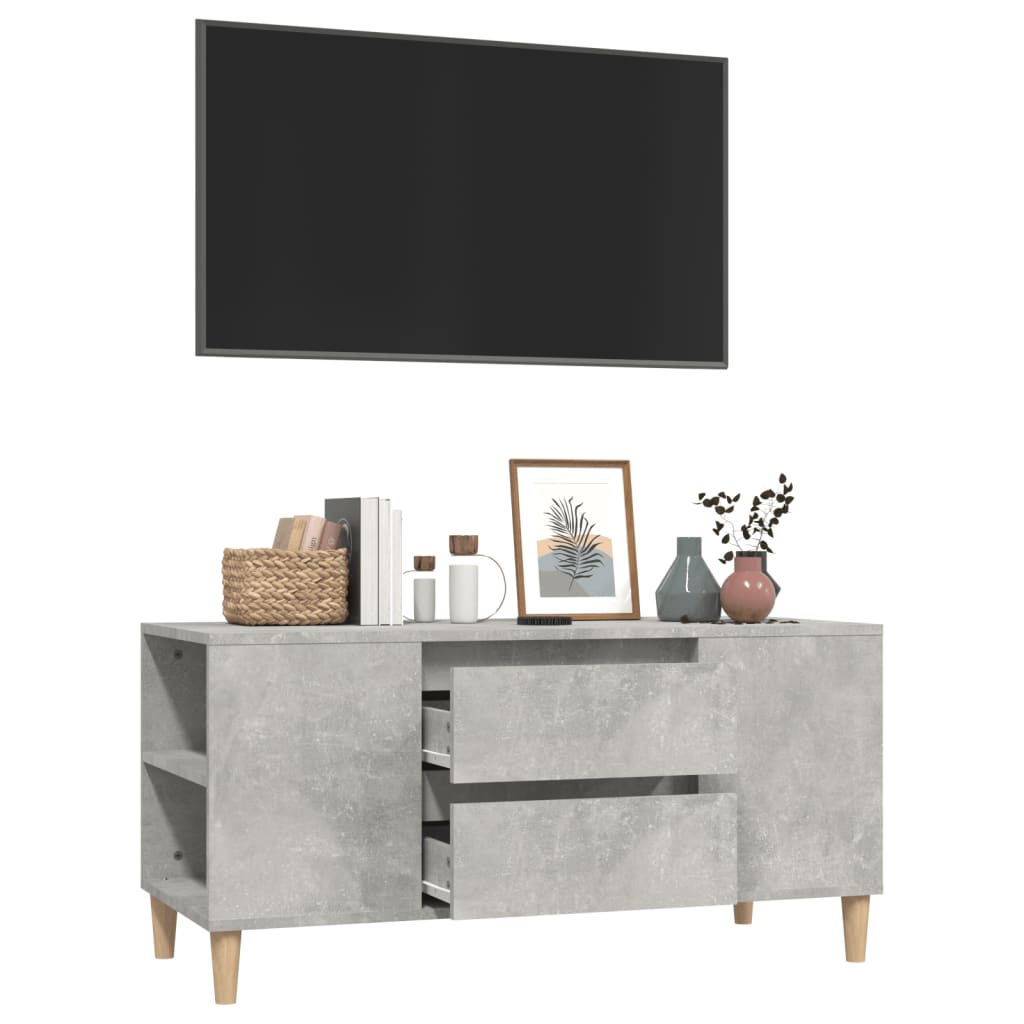 Mobile per TV Grigio Cemento 102x44,5x50 cm Legno Multistrato 819600