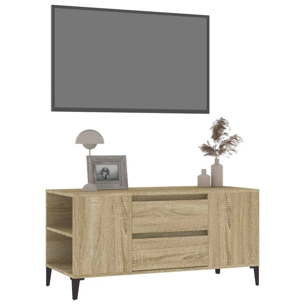 Mobile Porta TV Rovere Sonoma 102x44,5x50 cm Legno Multistrato cod 11423