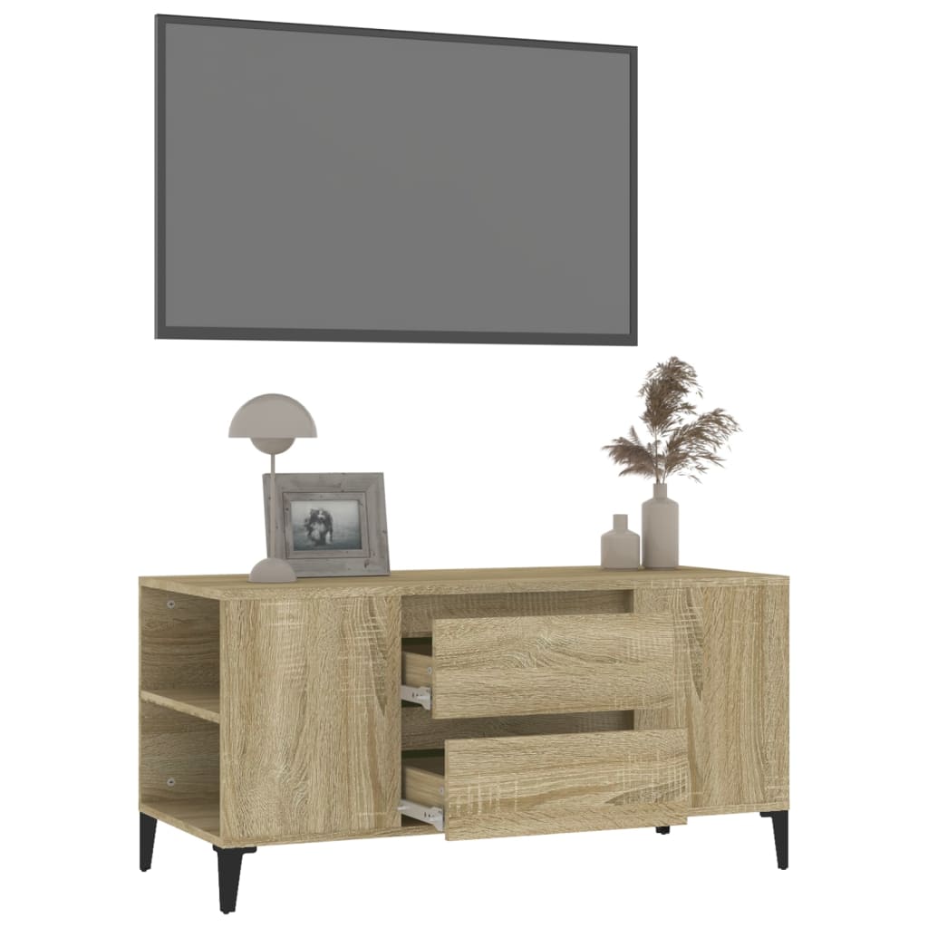 Mobile Porta TV Rovere Sonoma 102x44,5x50 cm Legno Multistrato cod 11423