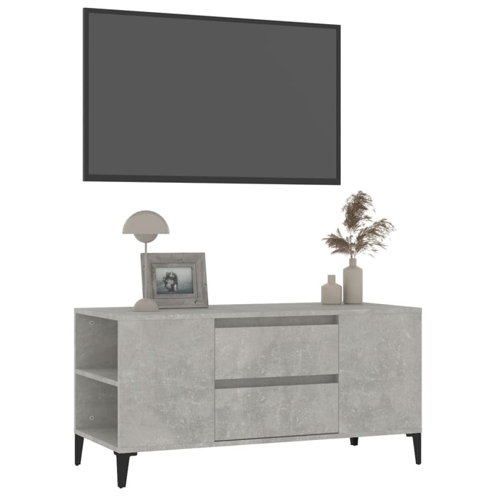 Mobile per TV Grigio Cemento 102x44,5x50 cm Legno Multistrato 819608