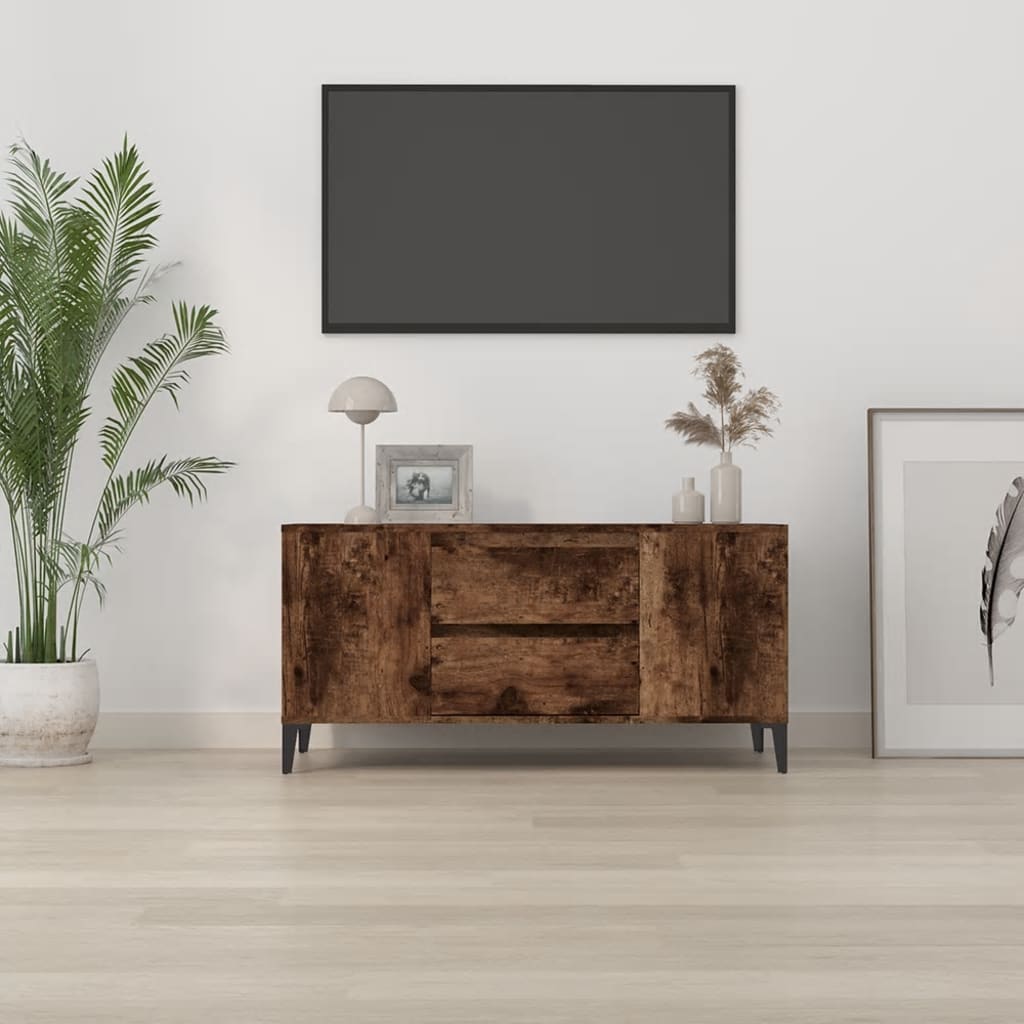 Mobile Porta TV Rovere Fumo 102x44,5x50 cm in Legno Multistrato cod 11424