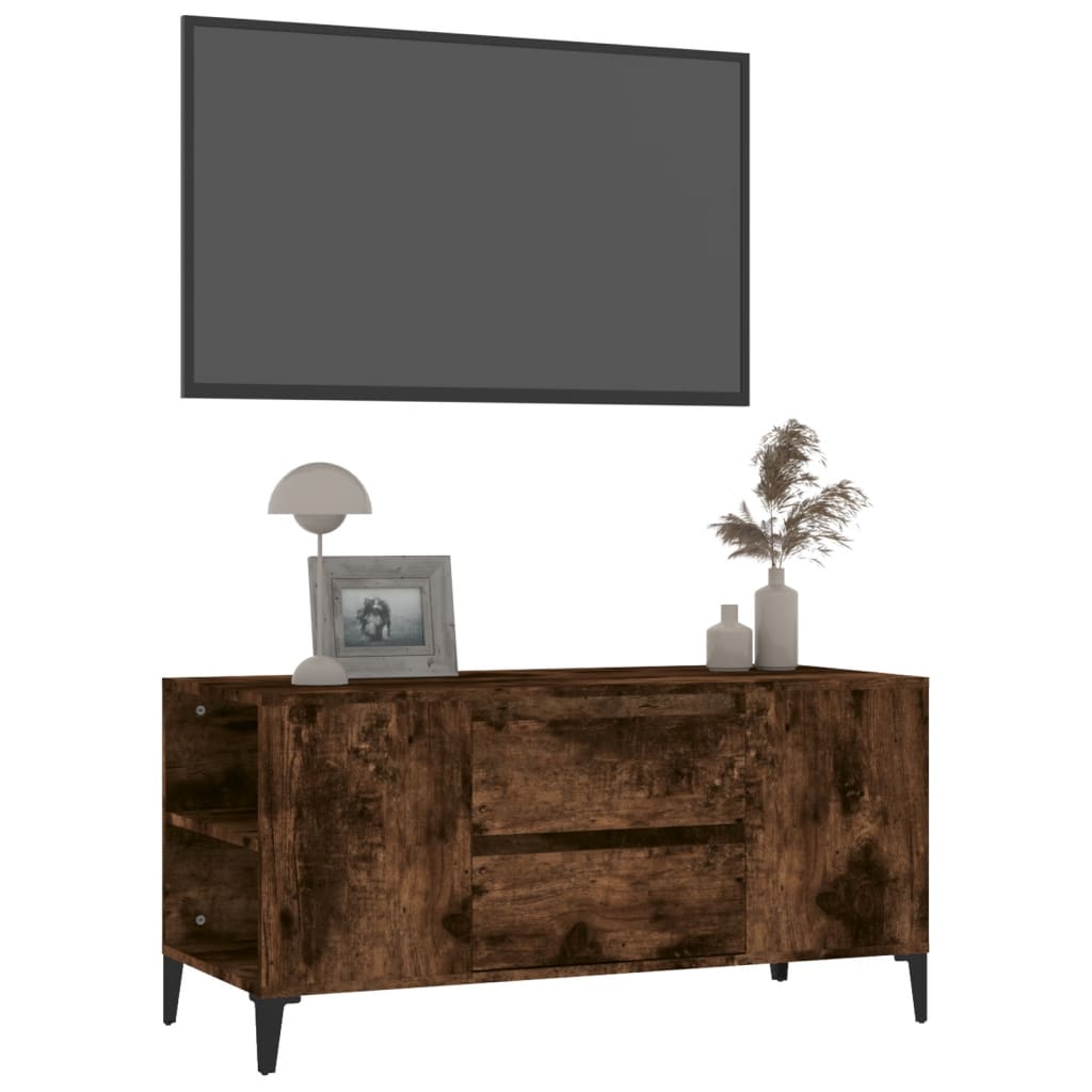 Mobile Porta TV Rovere Fumo 102x44,5x50 cm in Legno Multistrato cod 11424