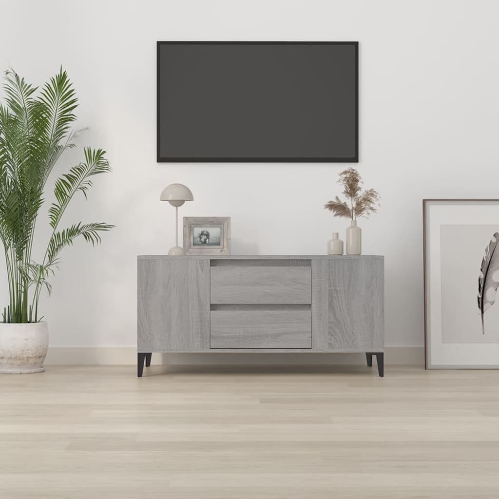 Mobile Porta TV Grigio Sonoma 102x44,5x50 cm Legno Multistrato cod mxl 26787