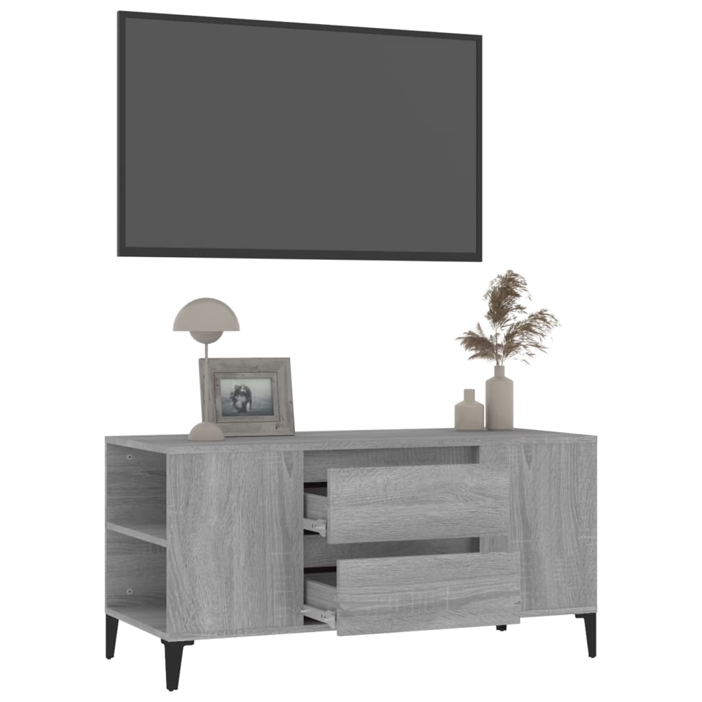 Mobile Porta TV Grigio Sonoma 102x44,5x50 cm Legno Multistrato cod mxl 26787