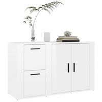 Credenza Bianco Lucido 100x33x59,5 cm in Legno Multistrato