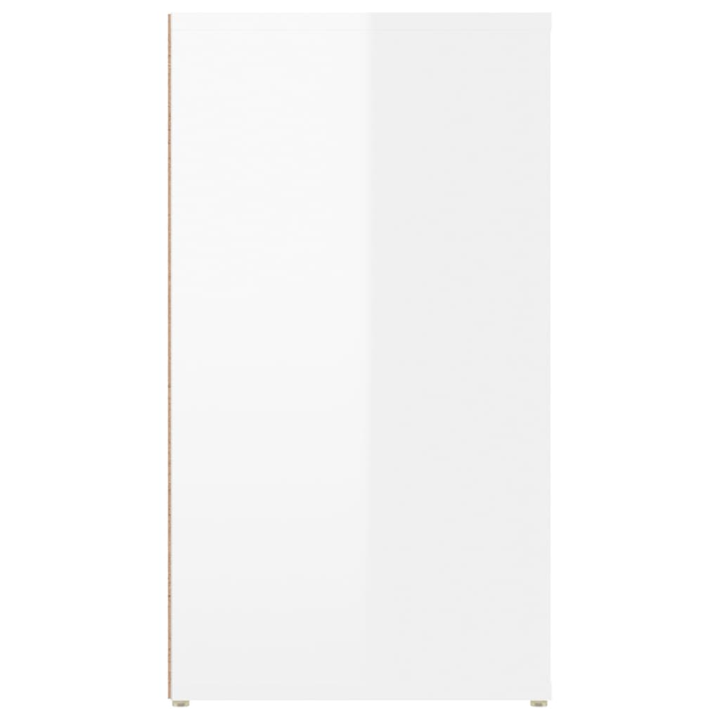 Credenza Bianco Lucido 100x33x59,5 cm in Legno Multistrato