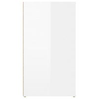 Credenza Bianco Lucido 100x33x59,5 cm in Legno Multistrato