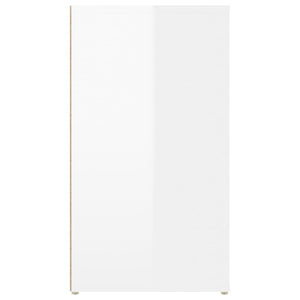 Credenza Bianco Lucido 100x33x59,5 cm in Legno Multistrato