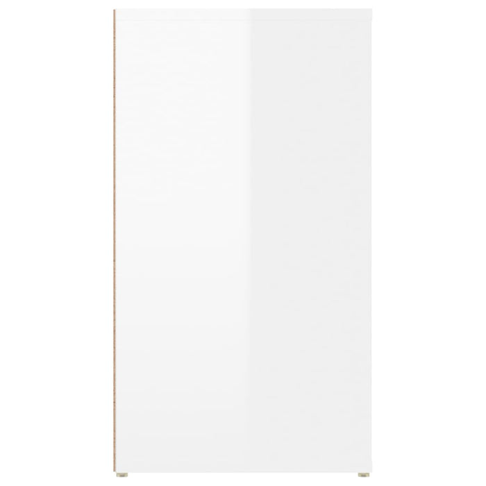 Credenza Bianco Lucido 100x33x59,5 cm in Legno Multistrato