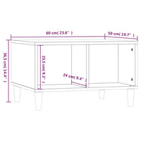 Tavolino Salotto Grigio Cemento 60x50x36,5 cm Legno Multistrato