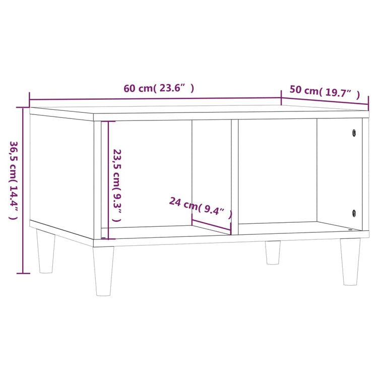 Tavolino da Salotto grigio sonoma 60x50x36,5 cm in Multistrato