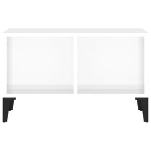 Tavolino Salotto Bianco Lucido 60x50x36,5 cm Legno Multistrato 821038