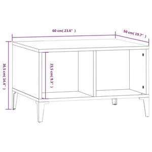 Tavolino Salotto Bianco Lucido 60x50x36,5 cm Legno Multistrato cod mxl 20339