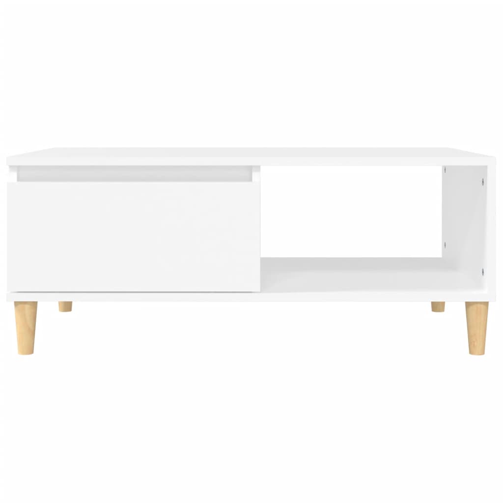 Tavolino da Salotto Bianco 90x50x36,5 cm in Legno Multistrato cod mxl 6055