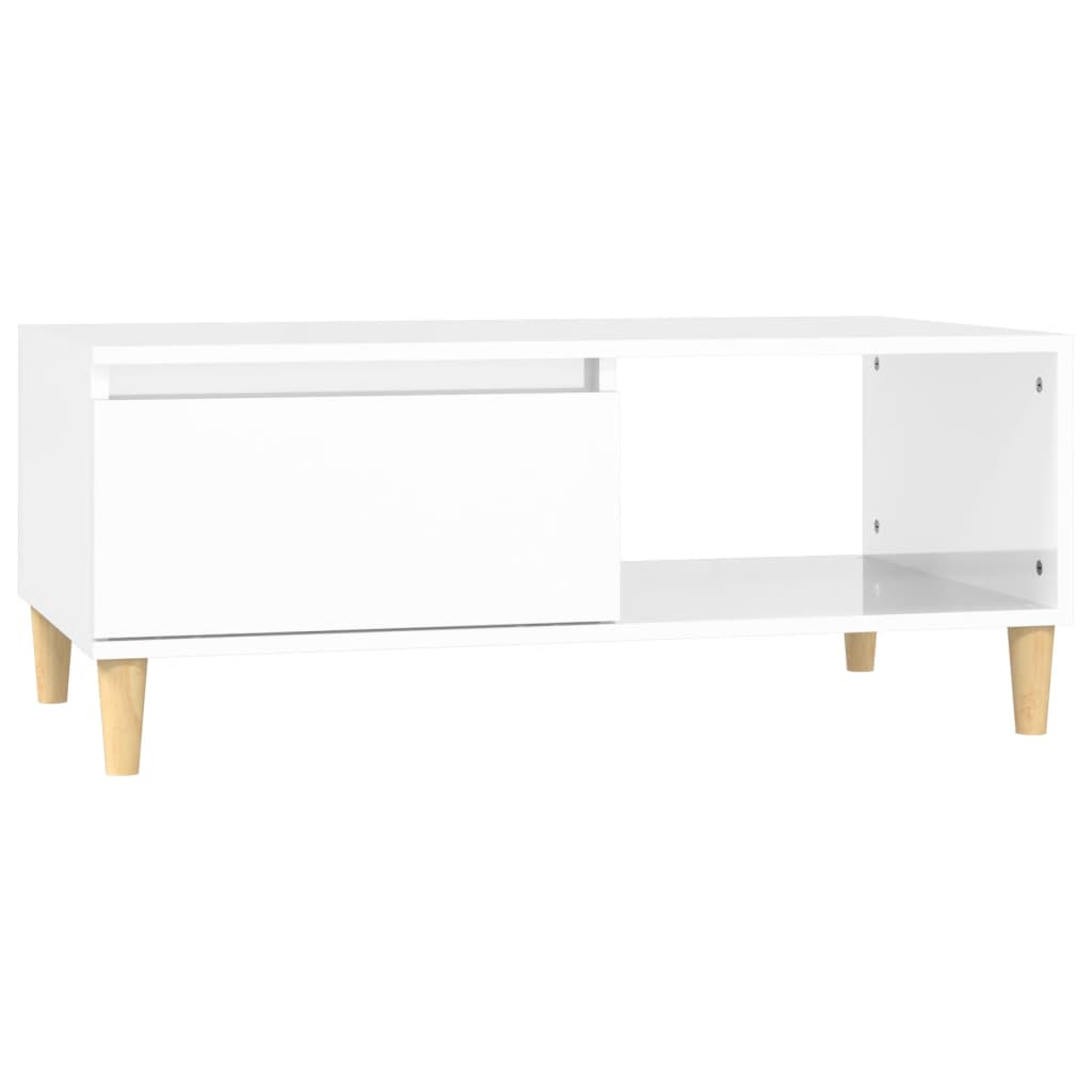 Tavolino Salotto Bianco Lucido 90x50x36,5 cm Legno Multistrato cod mxl 23179