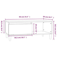 Tavolino Salotto Bianco Lucido 90x50x36,5 cm Legno Multistrato cod mxl 23179