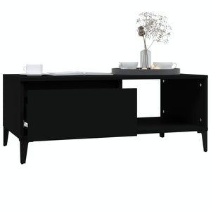 Tavolino da Salotto Nero 90x50x36,5 cm in Legno Multistrato