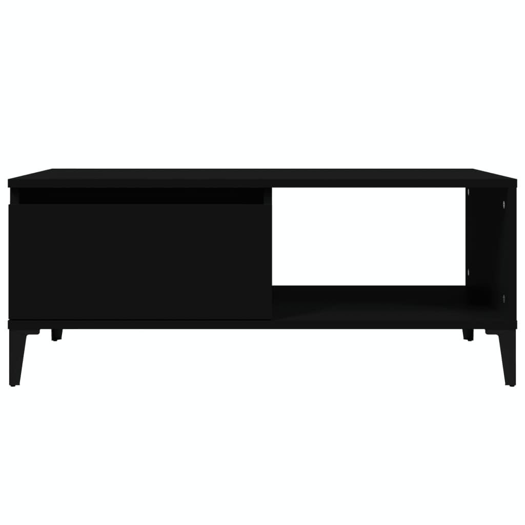 Tavolino da Salotto Nero 90x50x36,5 cm in Legno Multistrato 821053