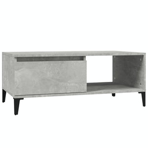 Tavolino Salotto Grigio Cemento 90x50x36,5 cm Legno Multistrato