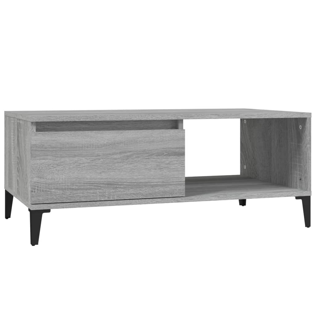 Tavolino Salotto Grigio Sonoma 90x50x36,5 cm Legno Multistrato 821058