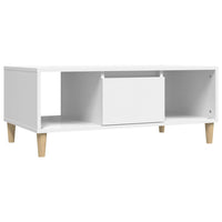 Tavolino da Salotto Bianco 90x50x36,5 cm in Legno Multistrato